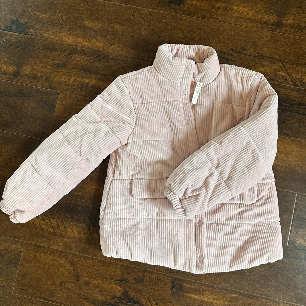 Madewell Pink Corduroy Bomber Jacket